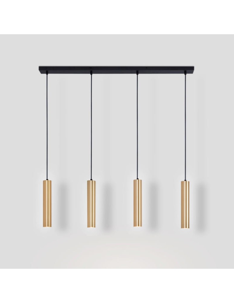 Abruzzo Lampa Wiszaca cztery złote tuby GU10 Trotti ABR-ZLW4T-Z
