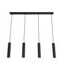 Abruzzo Lampa Wiszaca cztery czarne tuby GU10 Trotti ABR-ZLW4T-C