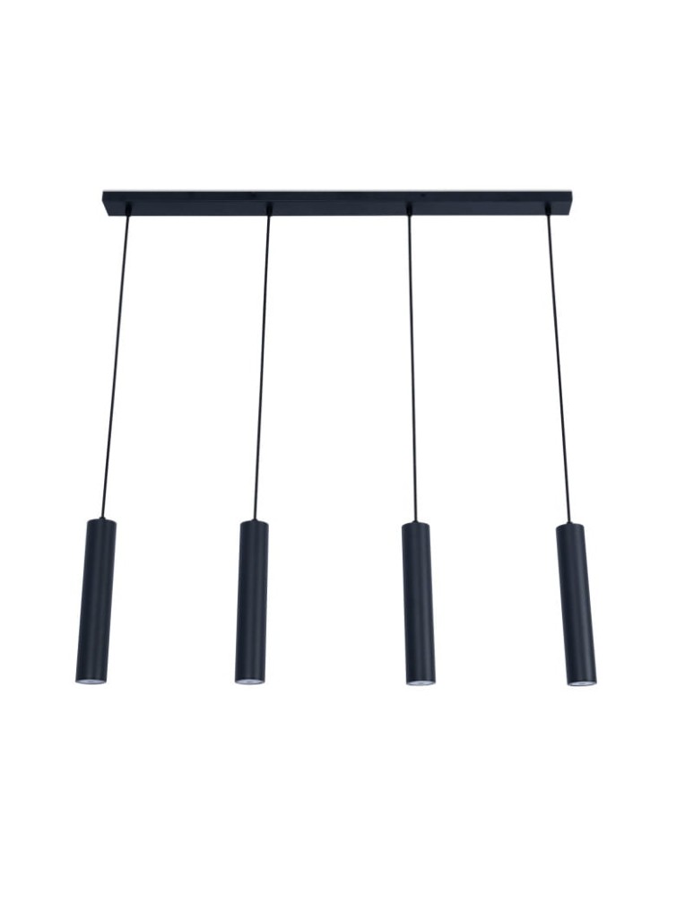 Abruzzo Lampa Wiszaca cztery czarne tuby GU10 Trotti ABR-ZLW4T-C