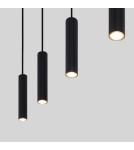 Abruzzo Lampa Wiszaca cztery czarne tuby GU10 Trotti ABR-ZLW4T-C