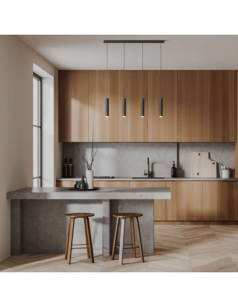 Pendant lamps - Abruzzo Pendant Lamp four black GU10 tubes Trotti ABR-ZLW4T-C - product kolory-swiatla.pl 6