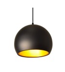 Abruzzo Lampa Wisząca Czarno Złota Kopuła E27 25cm Geo ABR-LWGEO1
