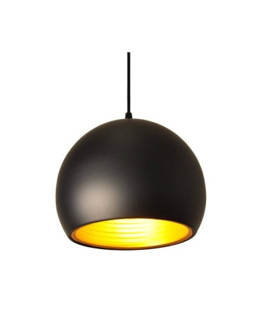 Abruzzo Lampa Wisząca Czarno Złota Kopuła E27 25cm Geo ABR-LWGEO1