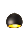 View Abruzzo Black and Gold Dome Pendant Lamp E27 25cm Geo ABR-LWGEO1