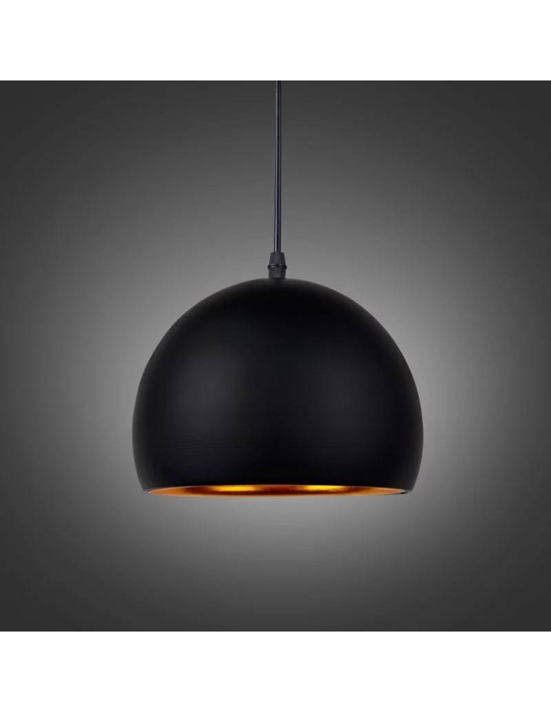 Pendant lamps - Abruzzo Black and Gold Dome Pendant Lamp E27 25cm Geo ABR-LWGEO1 - product kolory-swiatla.pl 3