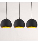 Abruzzo Lampa Wisząca Czarno Złota Kopuła E27 25cm Geo ABR-LWGEO1