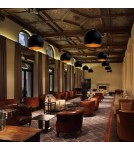 Abruzzo Lampa Wisząca Czarno Złota Kopuła E27 25cm Geo ABR-LWGEO1