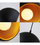 Abruzzo Lampa Wisząca Czarno Złota Kopuła E27 25cm Geo ABR-LWGEO1