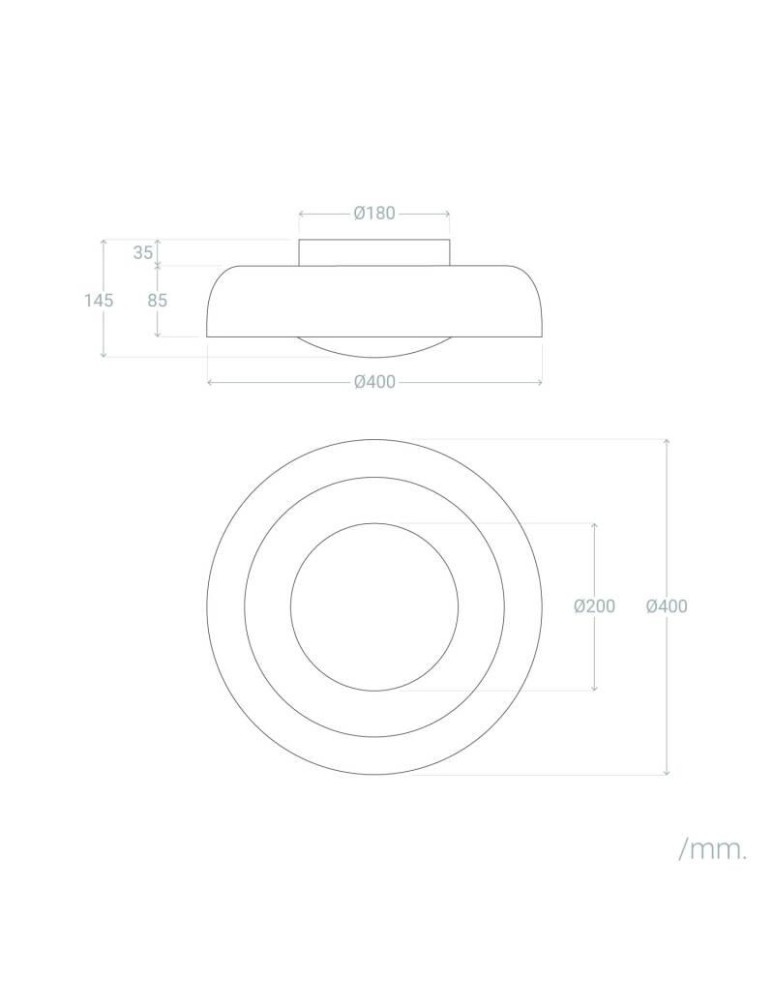 Abruzzo Lampa Sufitowa Okrągła Biało-Czarna 20W Ø40cm Portafortuna ABR-PPF20W