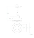 Abruzzo Lampa Wisząca Okrągła Czarna 20W Ø40cm Portafortuna ABR-LWPF20W-B