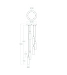 Abruzzo Lampa Wisząca Złota Szklana 6xG9 Speranza ABR-LWSPR-6XG9