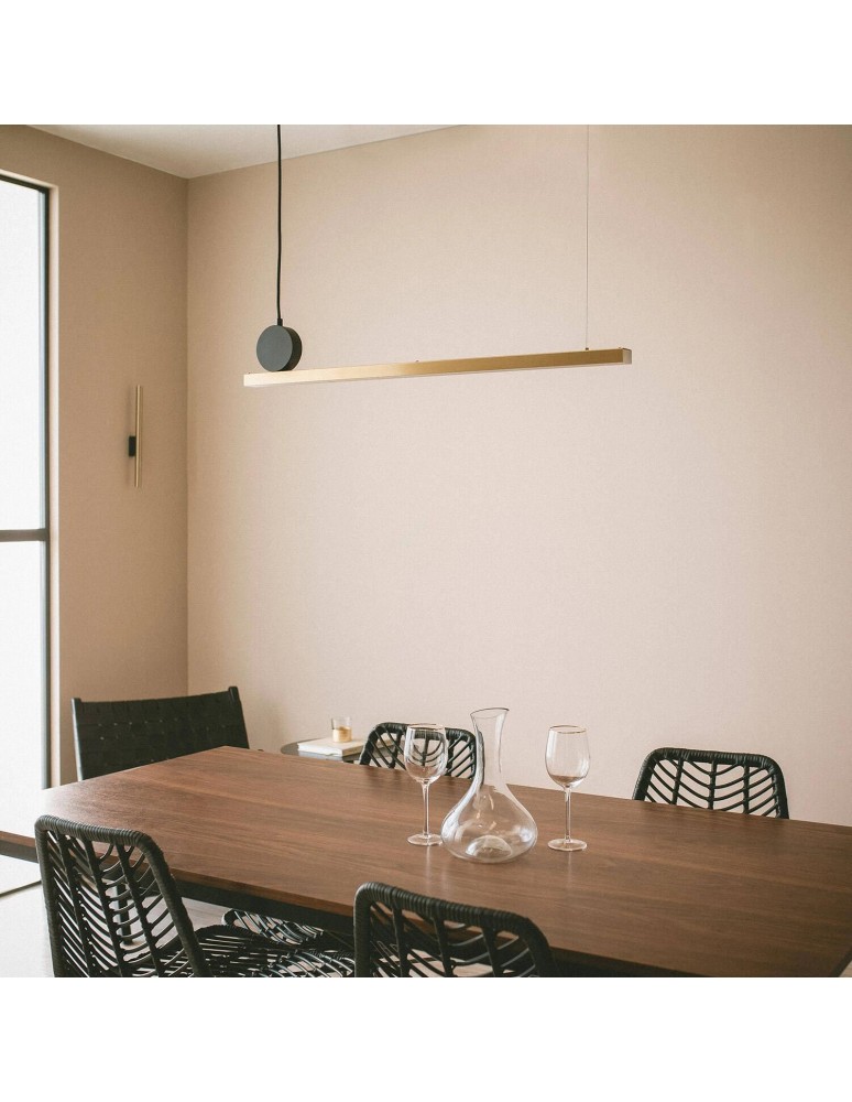 Abruzzo Lampa Wisząca Liniowa Czarno-złota 88cm 14W Cavalese ABR-LWLCAV-14W