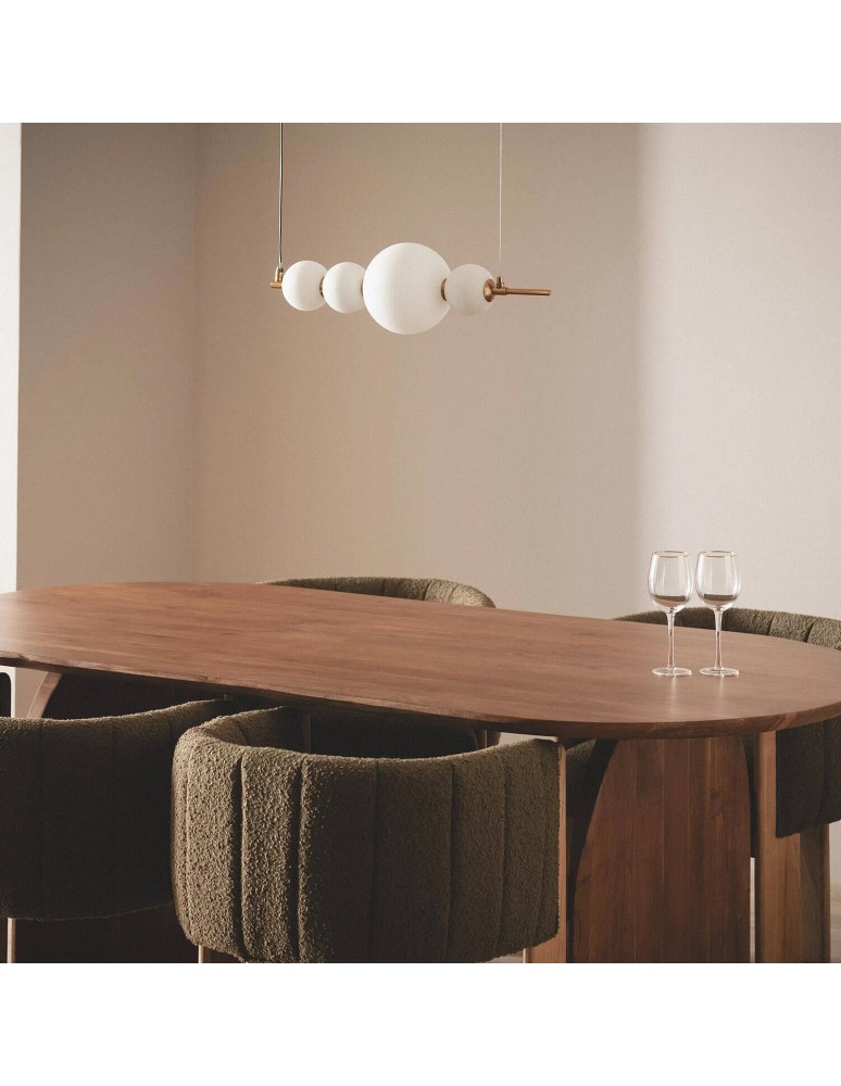 Abruzzo Lampa Wisząca Liniowa Szklana Złota 73cm 10W Cavolo ABR-LWLCAV-10W