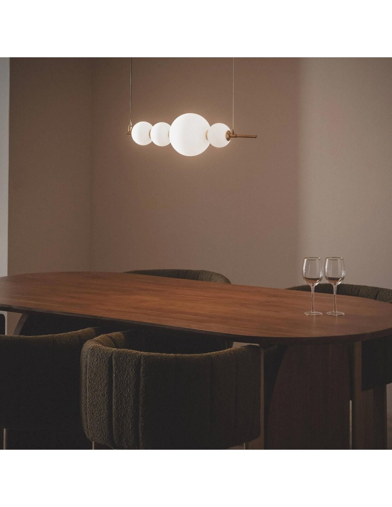 Abruzzo Lampa Wisząca Liniowa Szklana Złota 73cm 10W Cavolo ABR-LWLCAV-10W