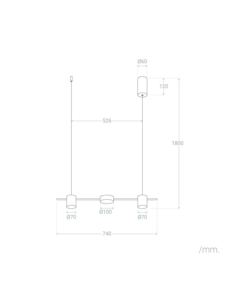 Abruzzo Lampa Wisząca Liniowa Czarna 75cm 18W Gamorra ABR-LWL-GAM18W-C