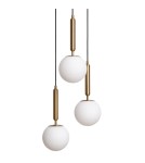 Abruzzo Lampa Wisząca Szklana Złota 3xE27 Palazzo ABR-LWPAL-3XE27