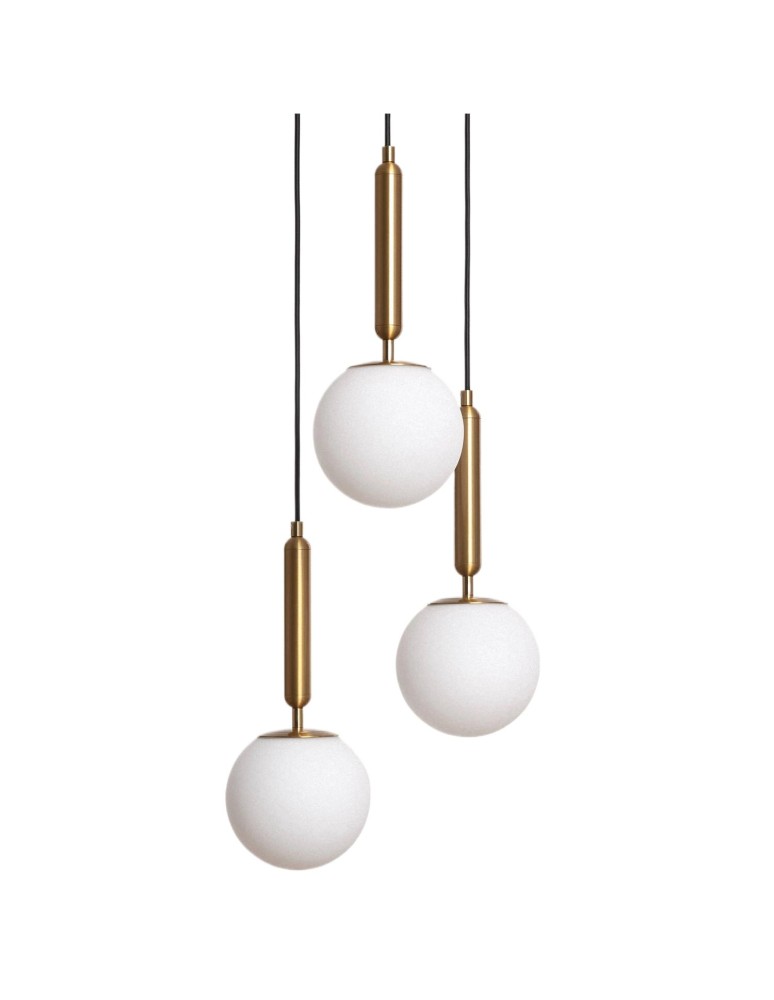 Pendant lamps - Abruzzo Glass Pendant Lamp Gold 3xE27 Palazzo ABR-LWPAL-3XE27. - product kolory-swiatla.pl 2