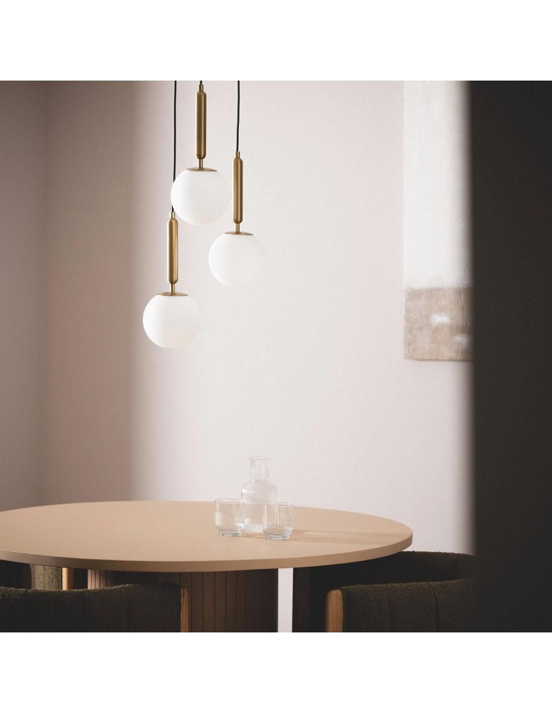 Abruzzo Lampa Wisząca Szklana Złota 3xE27 Palazzo ABR-LWPAL-3XE27