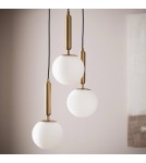 Abruzzo Lampa Wisząca Szklana Złota 3xE27 Palazzo ABR-LWPAL-3XE27