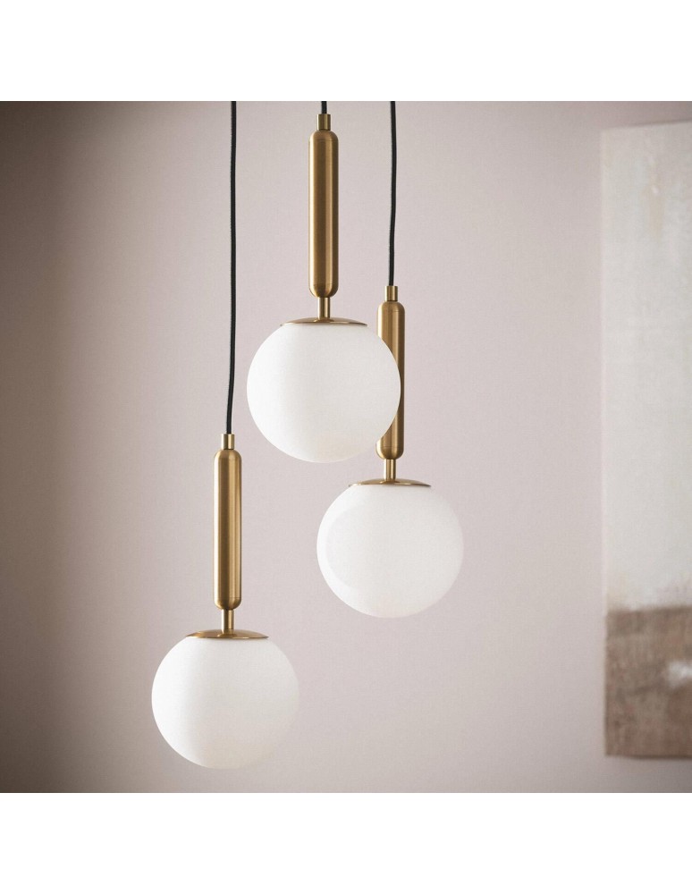 Abruzzo Lampa Wisząca Szklana Złota 3xE27 Palazzo ABR-LWPAL-3XE27