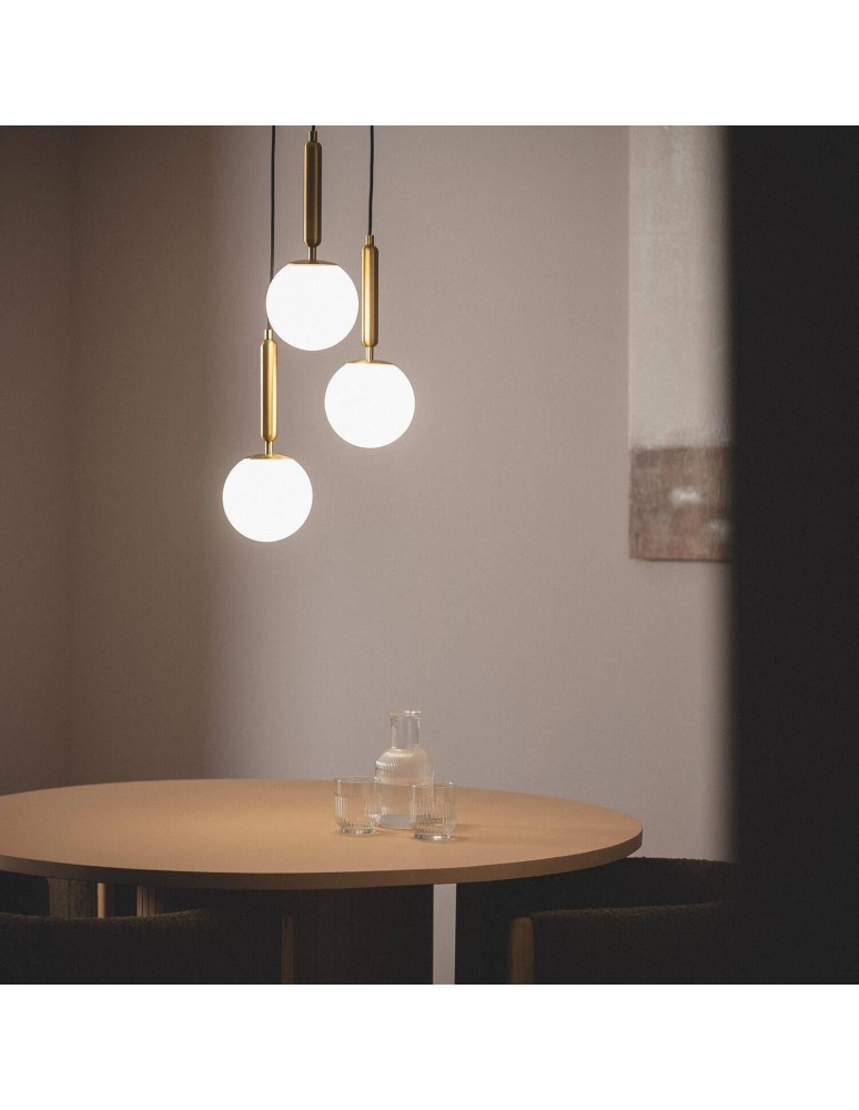 Abruzzo Lampa Wisząca Szklana Złota 3xE27 Palazzo ABR-LWPAL-3XE27