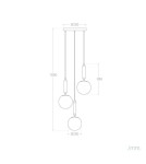 Abruzzo Lampa Wisząca Szklana Złota 3xE27 Palazzo ABR-LWPAL-3XE27