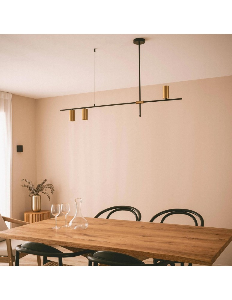 Abruzzo Lampa Wisząca Liniowa Nowoczesna Złota 120cm GU10 Cazzata ABR-LWL-CAZZ-Z