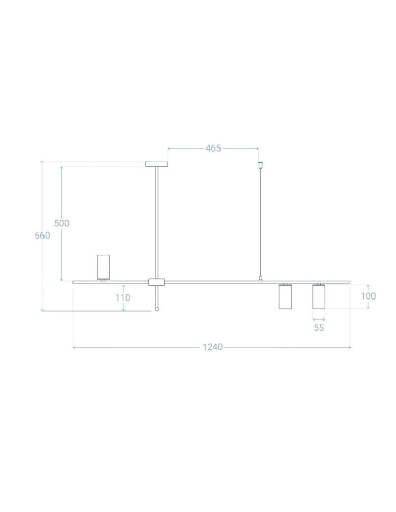 Abruzzo Lampa Wisząca Liniowa Nowoczesna Złota 120cm GU10 Cazzata ABR-LWL-CAZZ-Z
