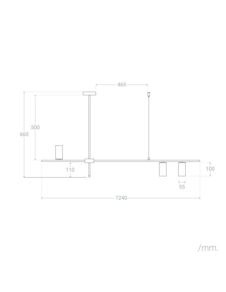 Abruzzo Lampa Wisząca Liniowa Nowoczesna Czarna 120cm Gu10 Cazzata ABR-LWL-CAZZ-B