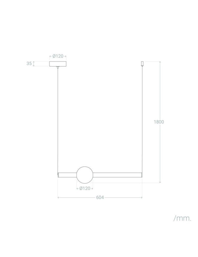 Abruzzo Lampa Wisząca Liniowa 60cm 14W Macchinetta ABR-LWL-MACH-14W