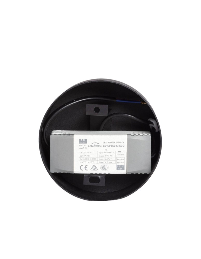 Abruzzo Lampa Wisząca okrągła Biało-czarna Ø40cm 10W Rotonde ABR-LWO-RTO-10W-BZ