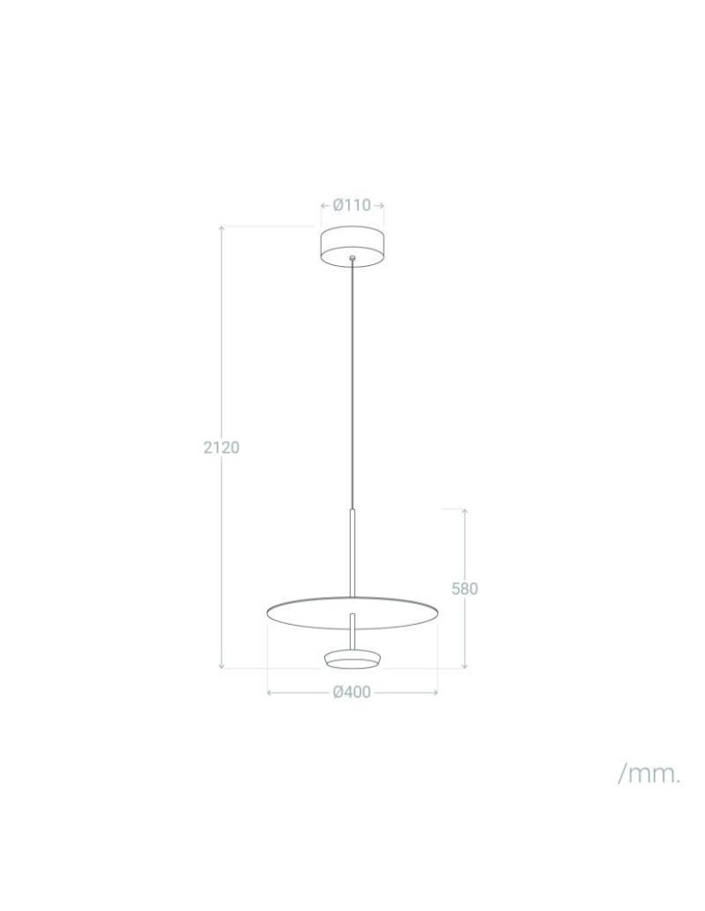 Abruzzo Lampa Wisząca okrągła Biało-czarna Ø40cm 10W Rotonde ABR-LWO-RTO-10W-BZ