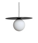 Abruzzo Lampa Wisząca Czarna Szklana E14 Ø40cm Rotonde ABR-LWO-RTO-E14
