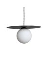 View Abruzzo Black Glass Pendant Lamp E14 Ø40cm Rotonde ABR-LWO-RTO-E14