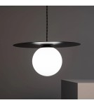Abruzzo Lampa Wisząca Czarna Szklana E14 Ø40cm Rotonde ABR-LWO-RTO-E14