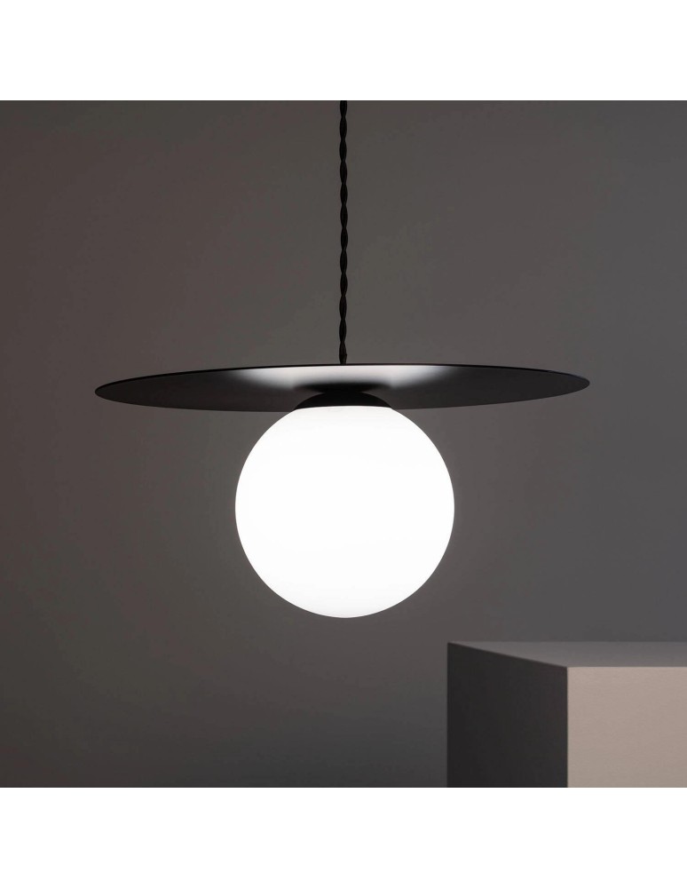 Pendant lamps - Abruzzo Black Glass Pendant Lamp E14 Ø40cm Rotonde ABR-LWO-RTO-E14 - product kolory-swiatla.pl 2