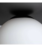 Abruzzo Lampa Wisząca Czarna Szklana E14 Ø40cm Rotonde ABR-LWO-RTO-E14