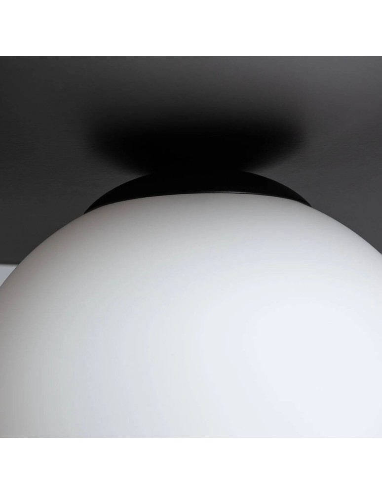 Abruzzo Lampa Wisząca Czarna Szklana E14 Ø40cm Rotonde ABR-LWO-RTO-E14