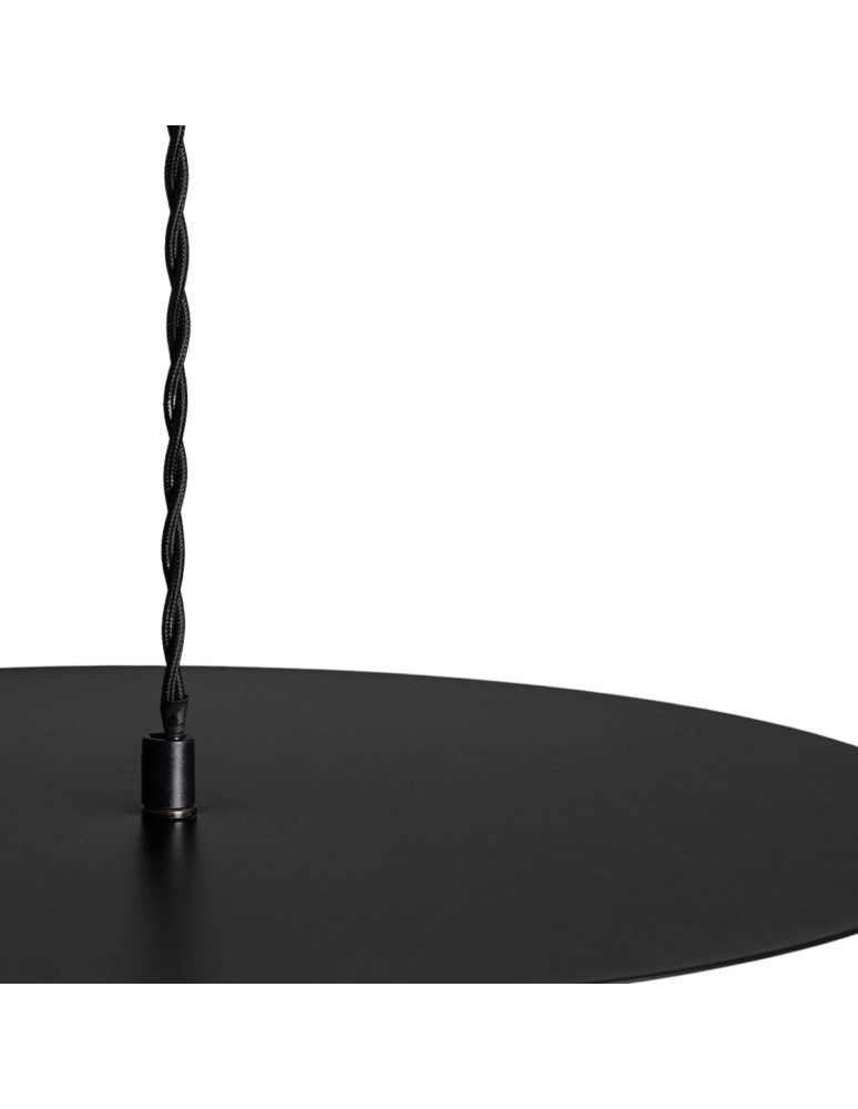 Abruzzo Lampa Wisząca Czarna Szklana E14 Ø40cm Rotonde ABR-LWO-RTO-E14