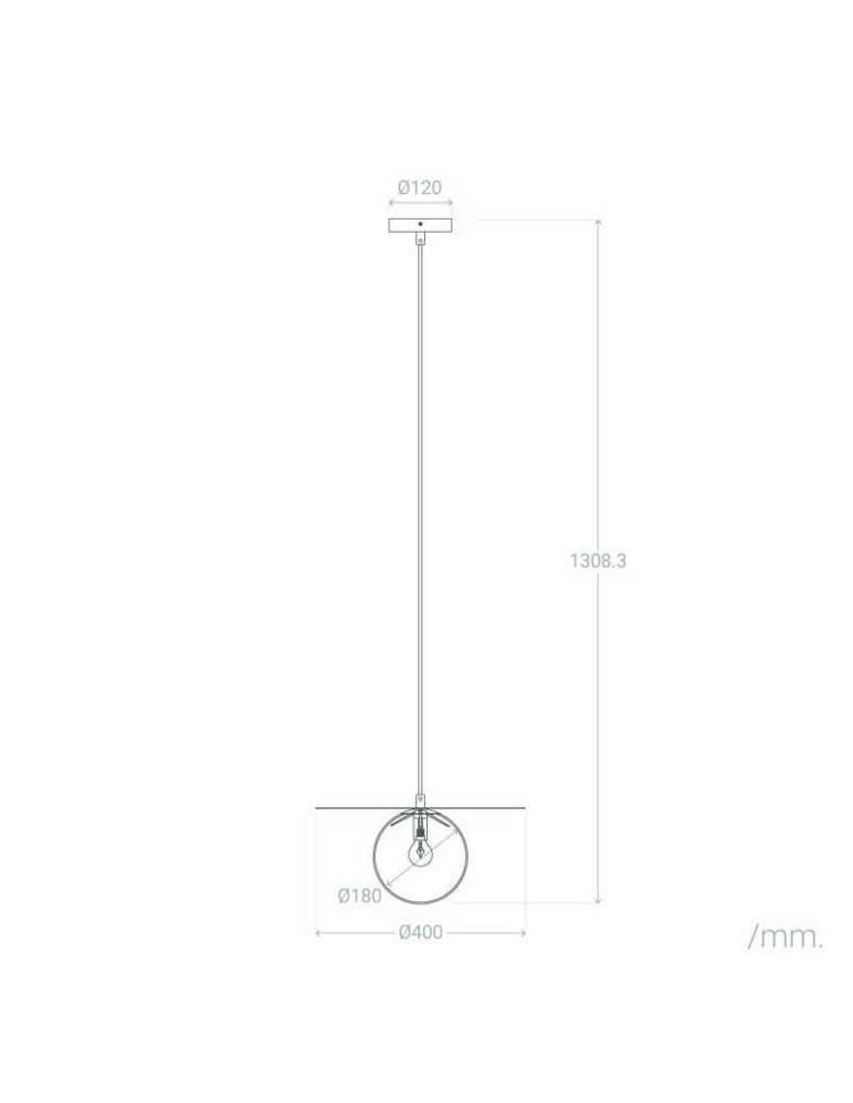 Abruzzo Lampa Wisząca Czarna Szklana E14 Ø40cm Rotonde ABR-LWO-RTO-E14