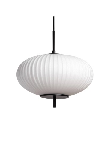 Abruzzo Lampa Wisząca Szklana Czarna Ø30cm E27 Culaccino ABR-LWS-CUC-C