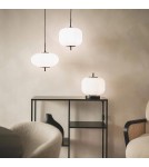 Abruzzo Lampa Wisząca Szklana Czarna Ø30cm E27 Culaccino ABR-LWS-CUC-C