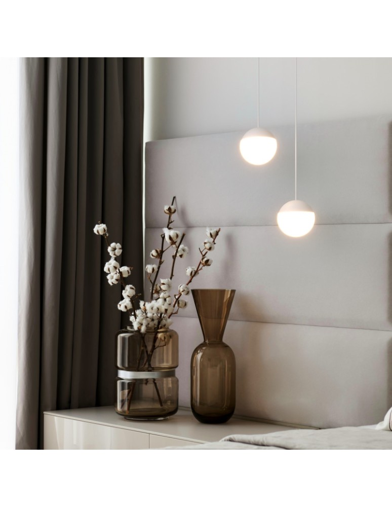 Pendant lamps - Abruzzo Metal Pendant Lamp White 9W 2700K Mica ABR-LW-MIC-B - product kolory-swiatla.pl 2