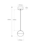 Abruzzo Lampa Wisząca Metalowa Biała 9W 2700K Mica ABR-LW-MIC-B