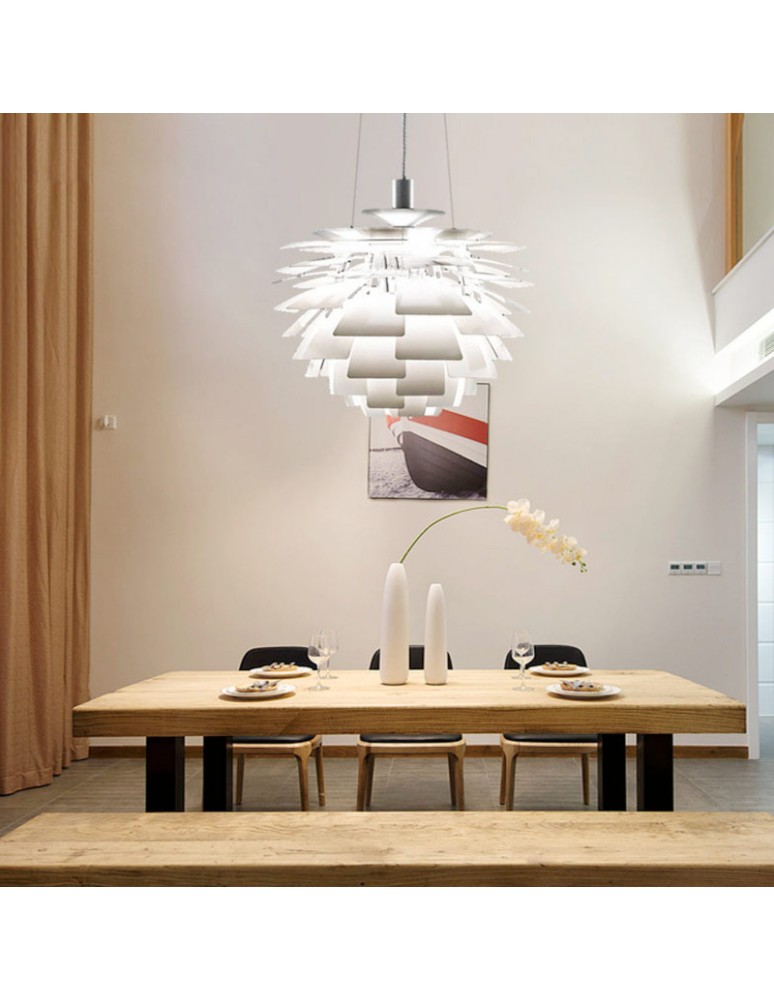 Pendant lamps - Abruzzo Pendant Lamp White Ø72cm E27 Prospettiva ABR-LW-PRO-70-B - product kolory-swiatla.pl 2