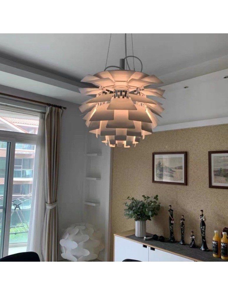 Abruzzo Lampa Wisząca Biała Ø72cm E27 Prospettiva ABR-LW-PRO-70-B