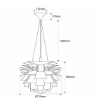 Abruzzo Lampa Wisząca Biała Ø72cm E27 Prospettiva ABR-LW-PRO-70-B