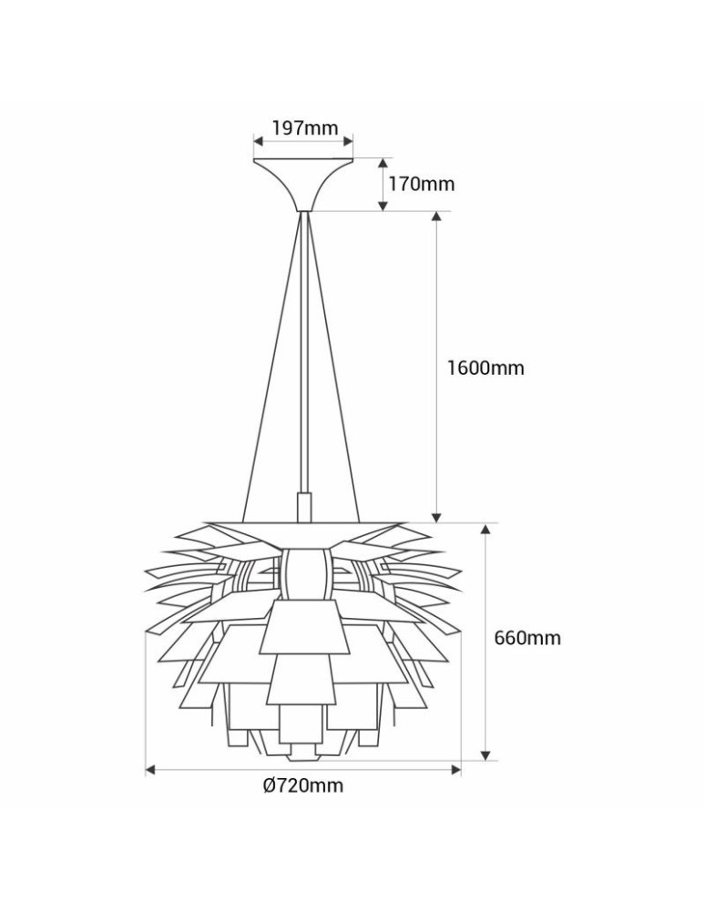 Abruzzo Lampa Wisząca Brąz Ø72cm E27 Prospettiva ABR-LW-PRO-70
