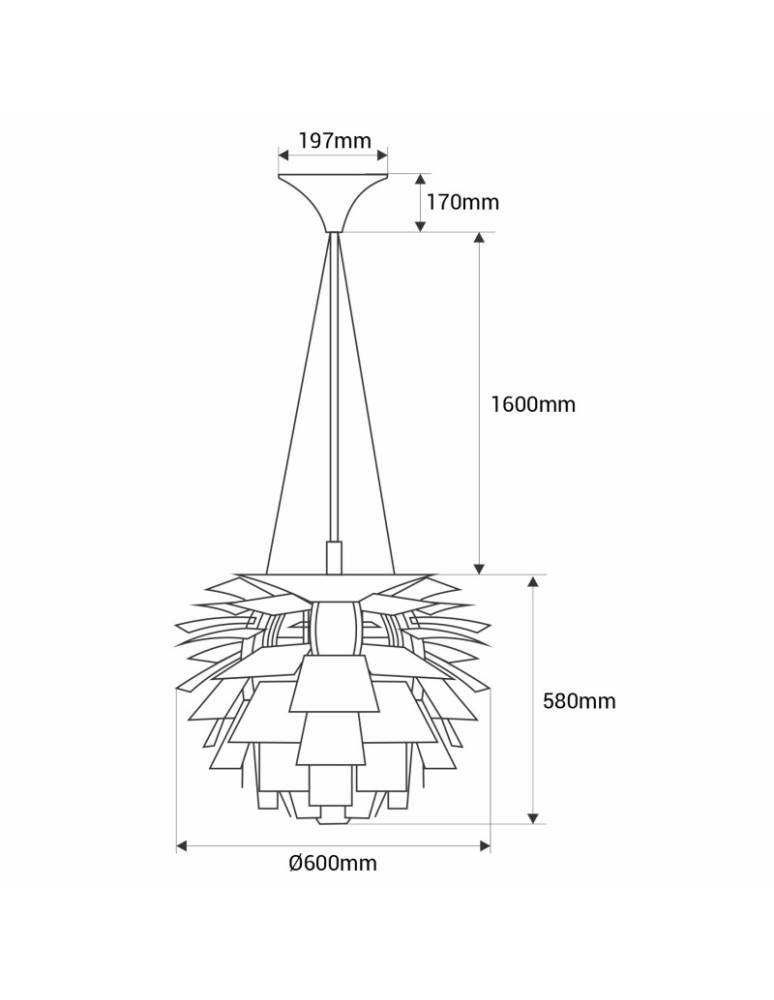 Abruzzo Lampa Wisząca Brąz Ø60cm E27 Prospettiva ABR-LW-PRO-60