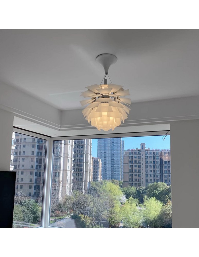 Abruzzo Lampa Wisząca Biała Ø60cm E27 Prospettiva ABR-LW-PRO-60-B